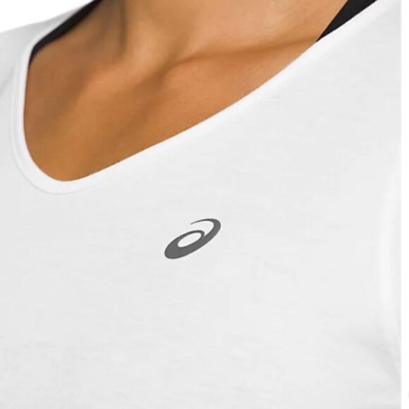 OASICS WOMEN'S V-NECK SHORT SLEEVE‎ TOP WHITE L NWT IN PACKAGING - Picture 3 of 8